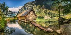 Bootshaus am Obersee in Berchtesgaden / Bayern / Tirol / Alpen / Deutschland