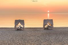 Daybeds am Hamptons-Strand von Scharbeutz / Deutschland