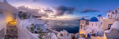 Santorin , Santorini , Griechenland , Oia im Sonnenaufgang