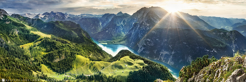 Alpenpanorama am Jenner mit Blick auf den Königssee und den Watzmann