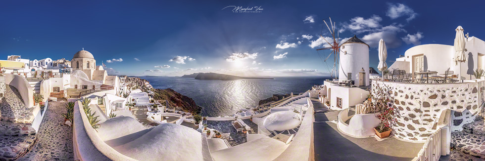 Santorin , Santorini , Griechenland , Oia zur Sonnenuntergang
