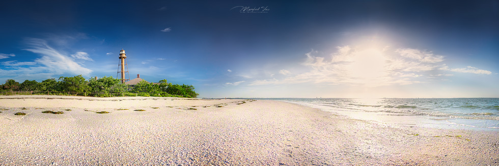 Sanibel Island Leuchtturm Panorama , bei Fort Meyers Cape Coral Florida , USA